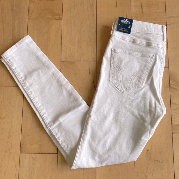 Hollister Denim - Hollister White High Rise Distressed Skinny Jeans
